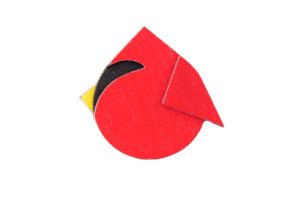 Holzbrosche Red Cutebird Brooch