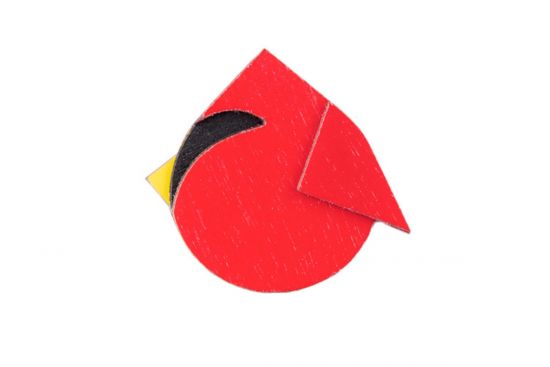 Holzbrosche Red Cutebird Brooch