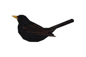 Holzbrosche Blackbird Brooch