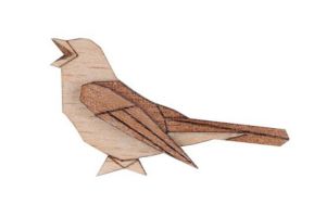 Holzbrosche Nightingale Brooch