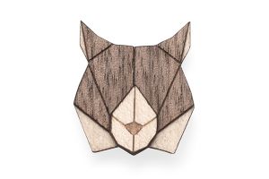 Holzbrosche Lynx Brooch