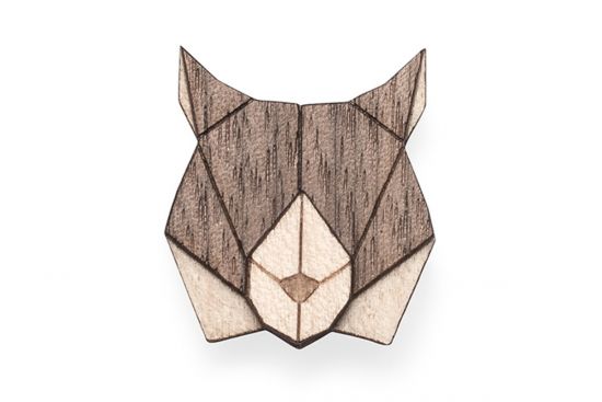 Holzbrosche Lynx Brooch