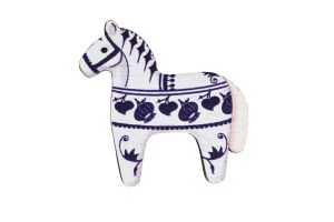 Holzbrosche – Blaue Volks-Pferd