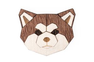 Holzbrosche Akita Inu Brooch