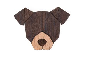 Holzbrosche American Pit Bull Terrier Brooch