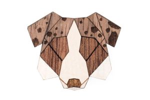 Holzbrosche Australian Shepherd Brooch