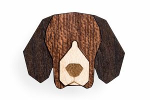 Holzbrosche Beagle Brooch