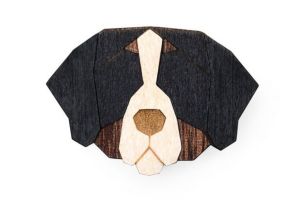 Holzbrosche Bernese Mountain Dog Brooch