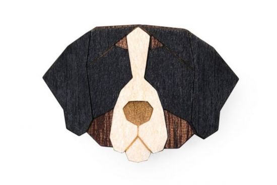 Holzbrosche Bernese Mountain Dog Brooch