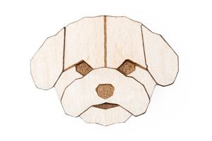 Holzbrosche Bichon Frise Brooch