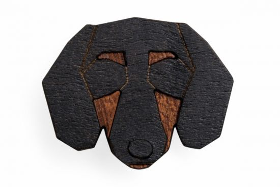 Holzbrosche Dachshund Brooch