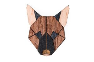 Holzbrosche German Shepherd Brooch