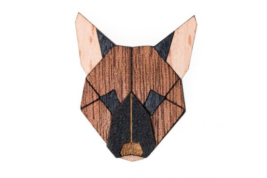 Holzbrosche German Shepherd Brooch