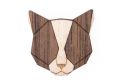 Holzbrosche Grey Cat Brooch