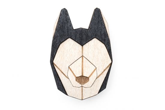 Holzbrosche Husky Brooch