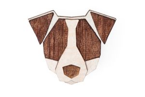 Holzbrosche Jack Russell Brooch