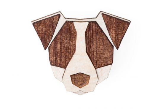 Holzbrosche Jack Russell Brooch