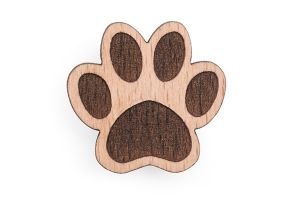 Holzbrosche Paw Brooch