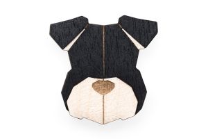 Holzbrosche Schnauzer Brooch