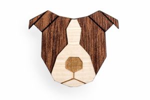 Holzbrosche Staffordshire Bull Terrier Brooch