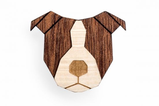 Holzbrosche Staffordshire Bull Terrier Brooch