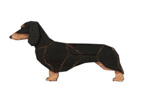 Holzbrosche Walking Dachshund Brooch