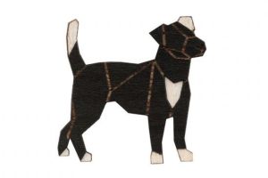 Holzbrosche Walking Darkdog Brooch
