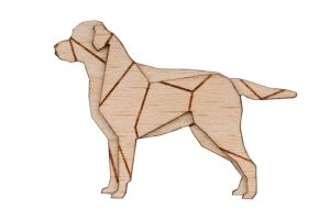 Holzbrosche Walking Labrador Brooch