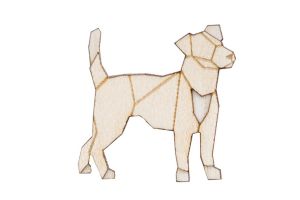 Holzbrosche Walking Lightdog Brooch