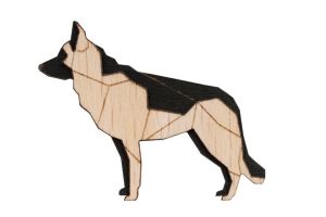 Holzbrosche Walking Shepherd Brooch