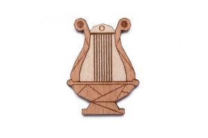 Holzbrosche Lyre Brooch