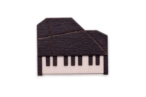 Holzbrosche Piano Brooch