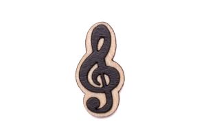 Holzbrosche Treble Clef Brooch