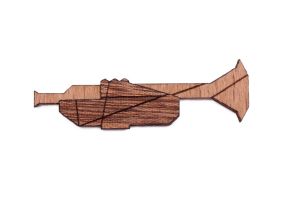 Holzbrosche Trumpet Brooch