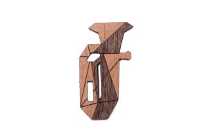 Holzbrosche Tuba Brooch