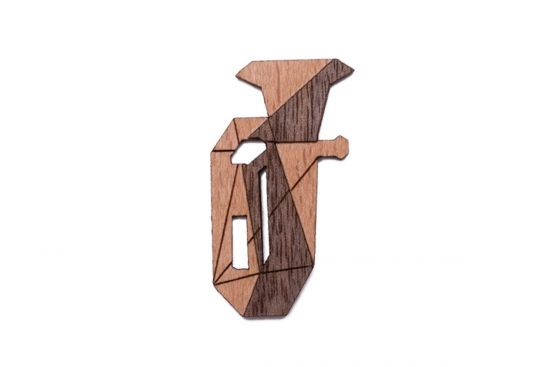 Holzbrosche Tuba Brooch