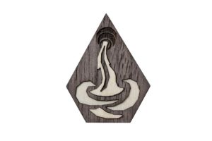 Holzbrosche Aquarius Brooch