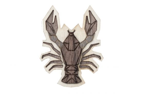 Holzbrosche Cancer Brooch