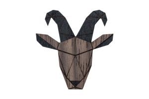 Holzbrosche Capricornus Brooch