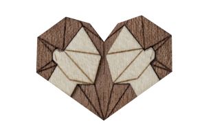 Holzbrosche Gemini Brooch