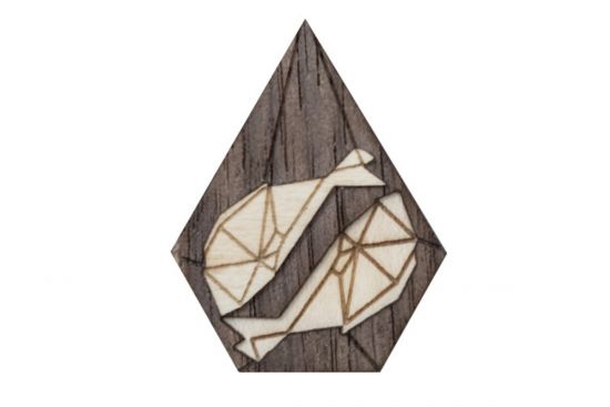 Holzbrosche Pisces Brooch