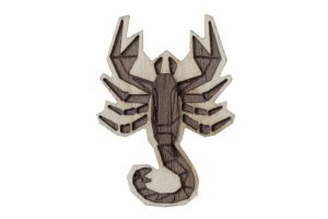 Holzbrosche Scorpius Brooch