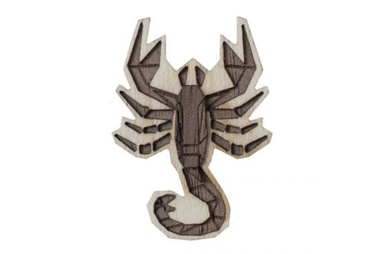 Holzbrosche Scorpius Brooch