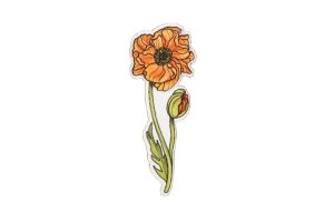 Holzbrosche Icelandic Poppy Brooch