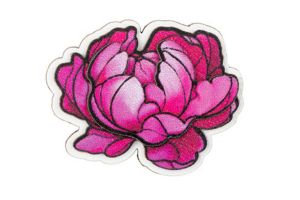 Holzbrosche Peony Bloom Broch