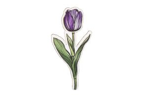 Holzbrosche Tulip Brooch