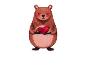 Holzbrosche – Biber Liebe
