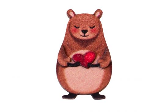 Holzbrosche – Biber Liebe