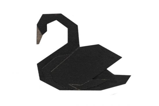 Holzbrosche Black Swan Brooch