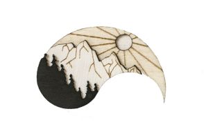 Holzbrosche Day Brooch